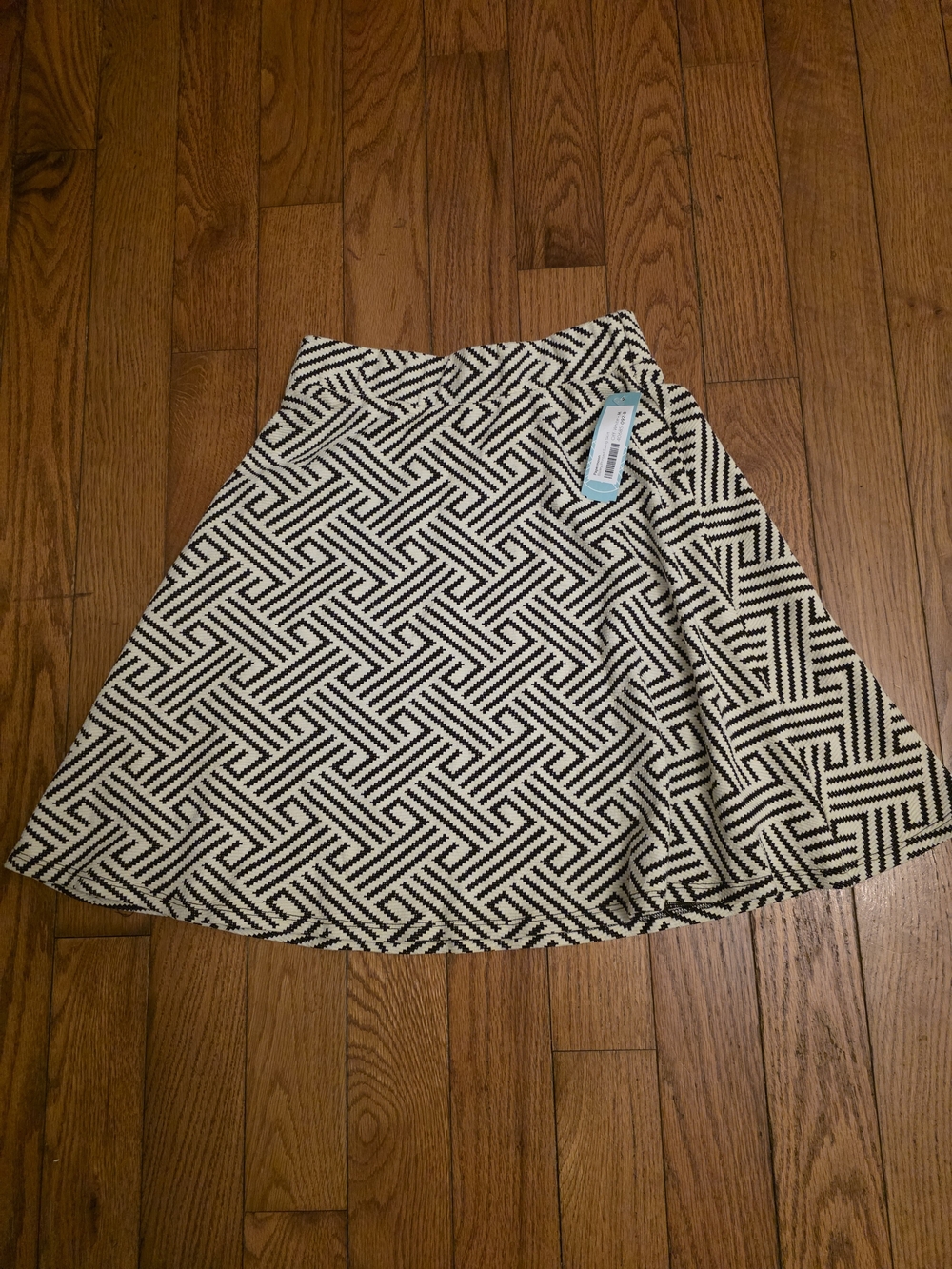 Papermoon Black and White Geometric Skater Skirt
